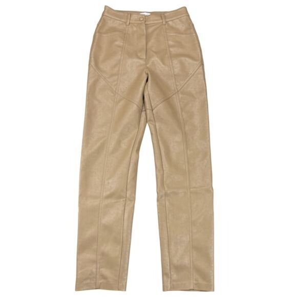 Aritzia Wilfred Rebel Slim Vegan Leather Pants Tawny Size 0 - Picture 3 of 8